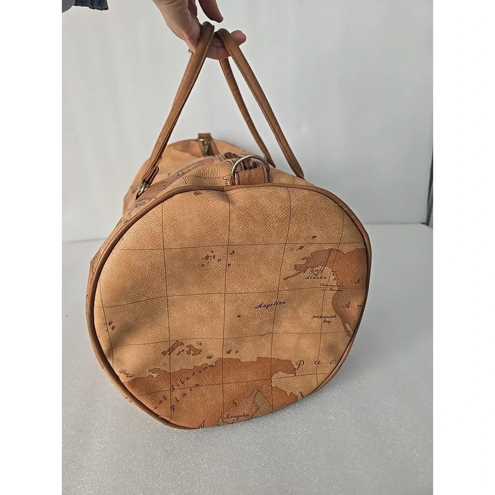 Vintage Magellan World Map Duffel Bag Weekender Carry-On  1990s